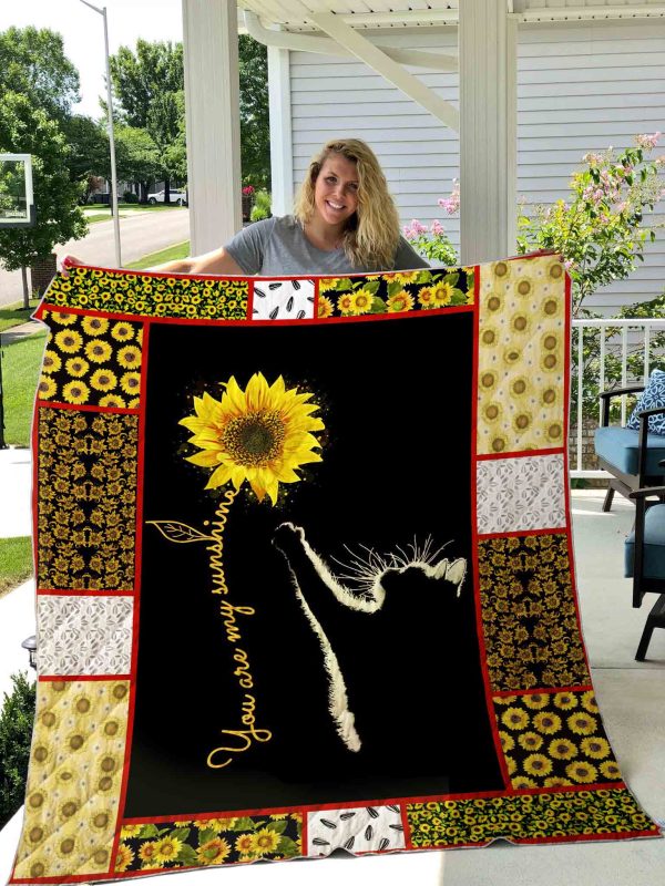 Cat Sunflower Quilt Blanket