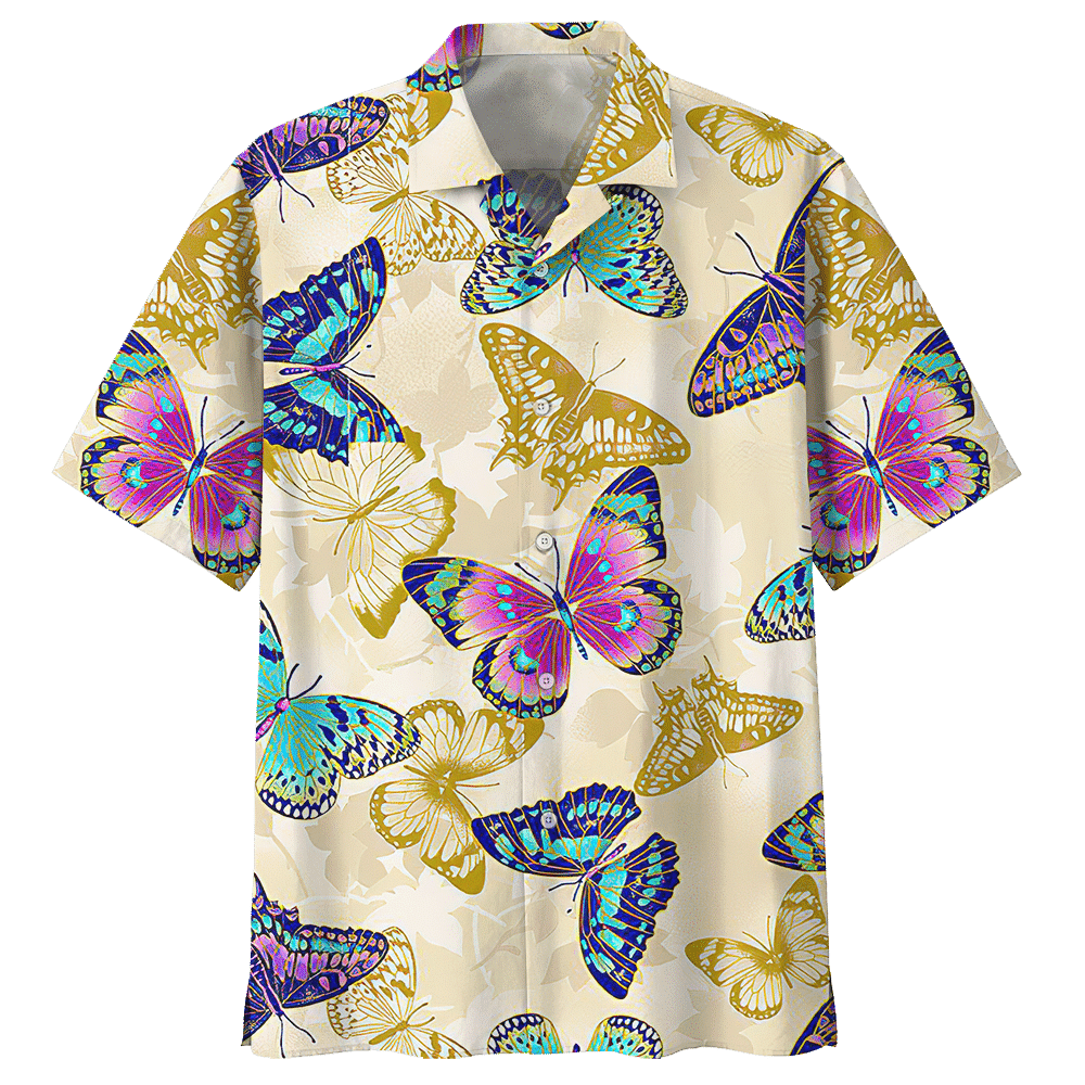 Butterfly Peach Nice Design Unisex Hawaiian Shirt For Men And Women Dhc17063122