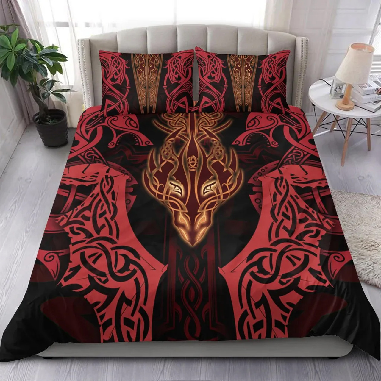 Celtic Dragon Bedding Set - Dragon Swordand Cross Patterns