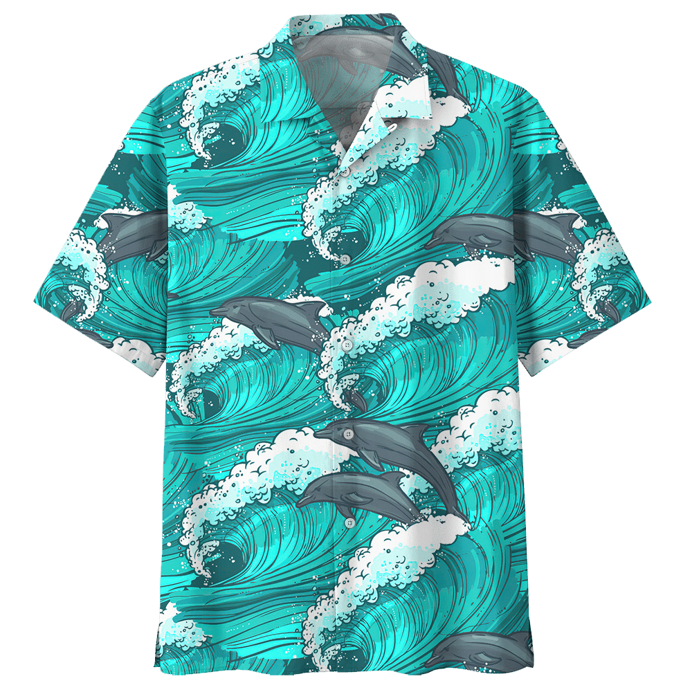 Dolphin  Blue High Quality Unisex Hawaiian Shirt For Men And Women Dhc17062809