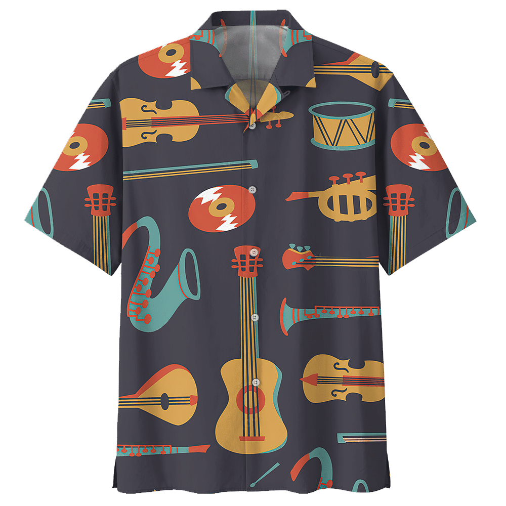 Guitar Black Unique Design Unisex Hawaiian Shirt For Men And Women Dhc17062520