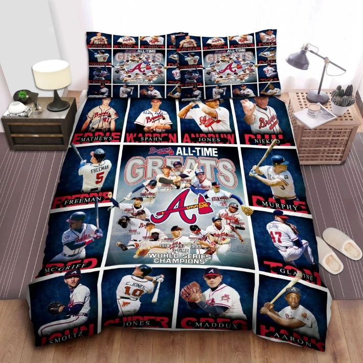 Atlanta Braves All-Time Greats Bedding Set
