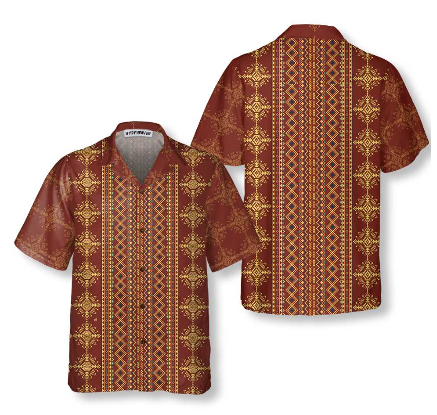 Aztec Geometric Vintage Pattern Native American Hawaiian Shirt