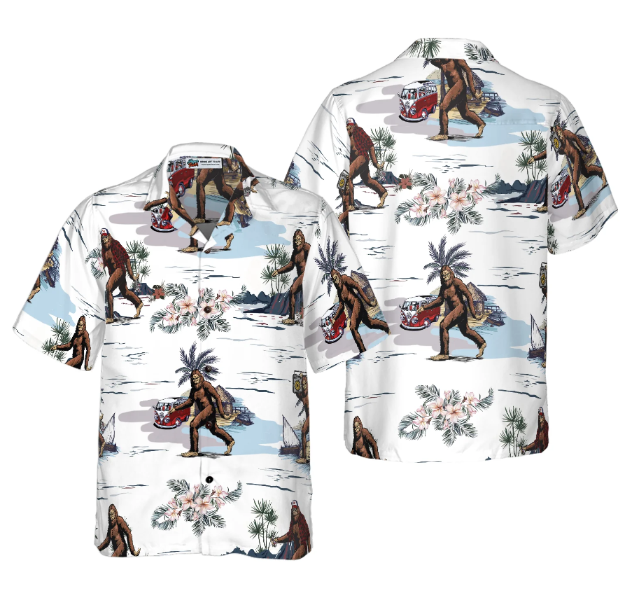Bigfoots Are Ready For Summer Bigfoot Hawaiian Shirt