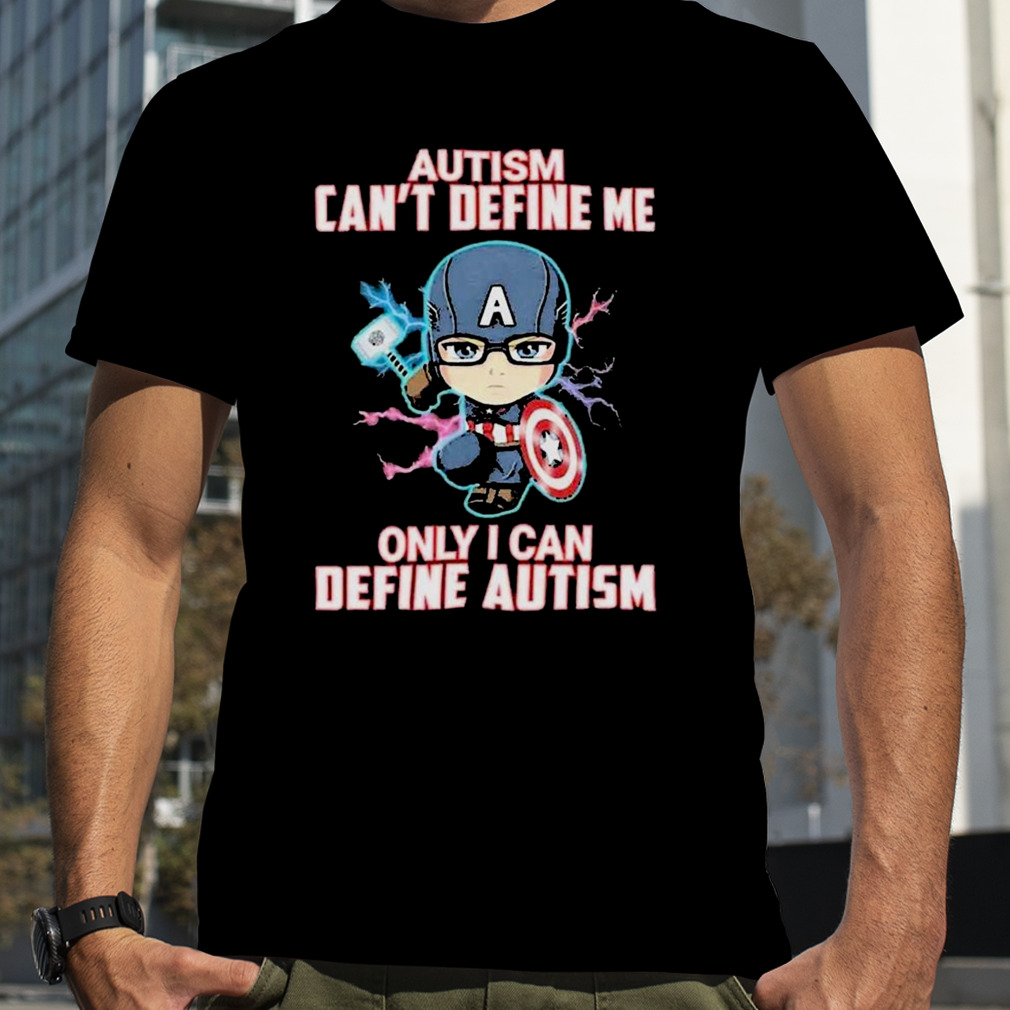 Captain America autism can’t define me only I can define autism world autism awareness day shirt