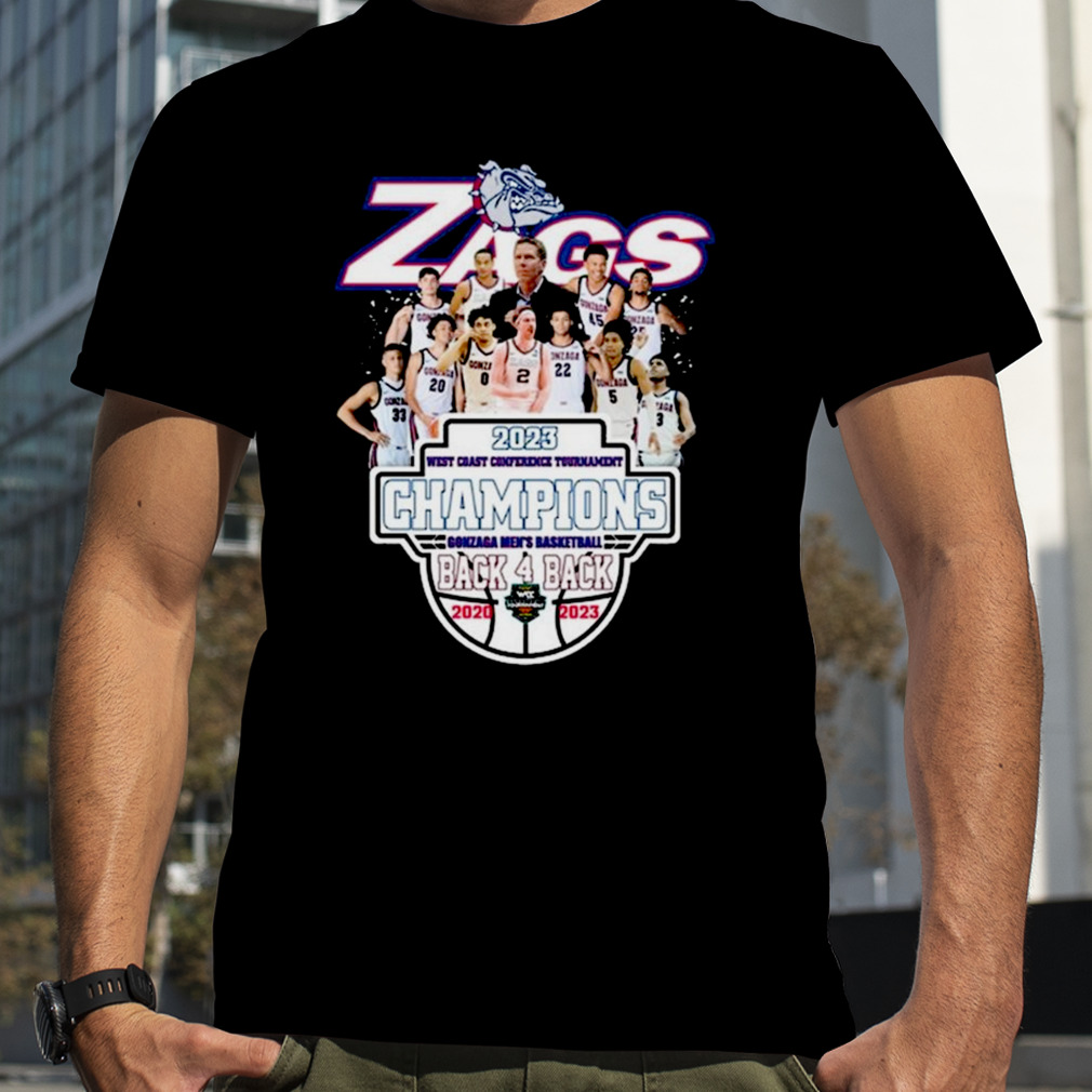 Gonzaga Bulldogs Zags 2023 West Coast Conference Tournament Champions Back 4 Back shirt
