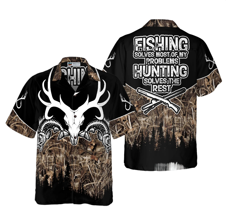 Hunting - Fishing Solve All My Problems Hawaiian Shirt