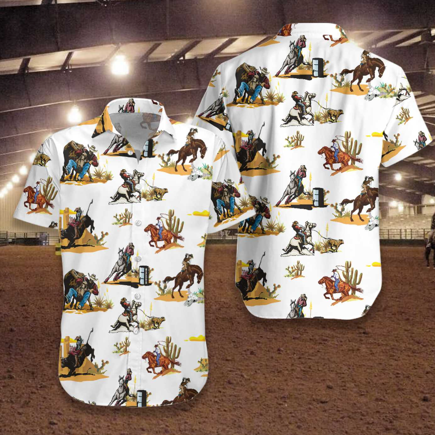 Rodeo Seamless Pattern Hawaiian Shirt