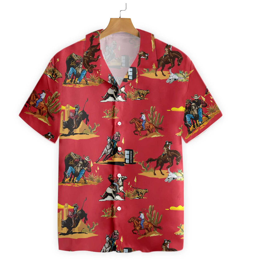 Rodeo Seamless Pattern Hawaiian Shirts