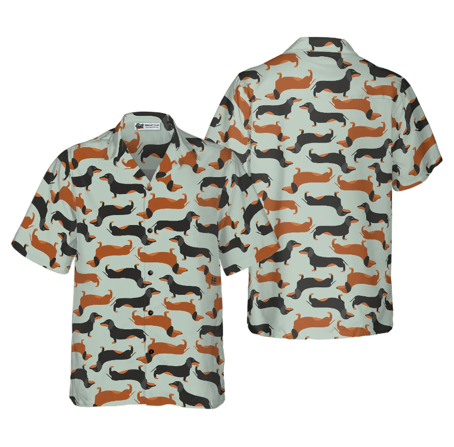 Tiny Dachshund Cute Dog Pattern Hawaiian Shirt