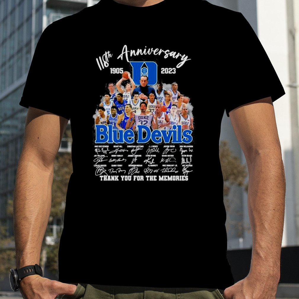 118th Anniversary 1905 2023 Duke Blue Devils Ryan Young, Dereck Lively Ii, Mark Mitchell Shirt