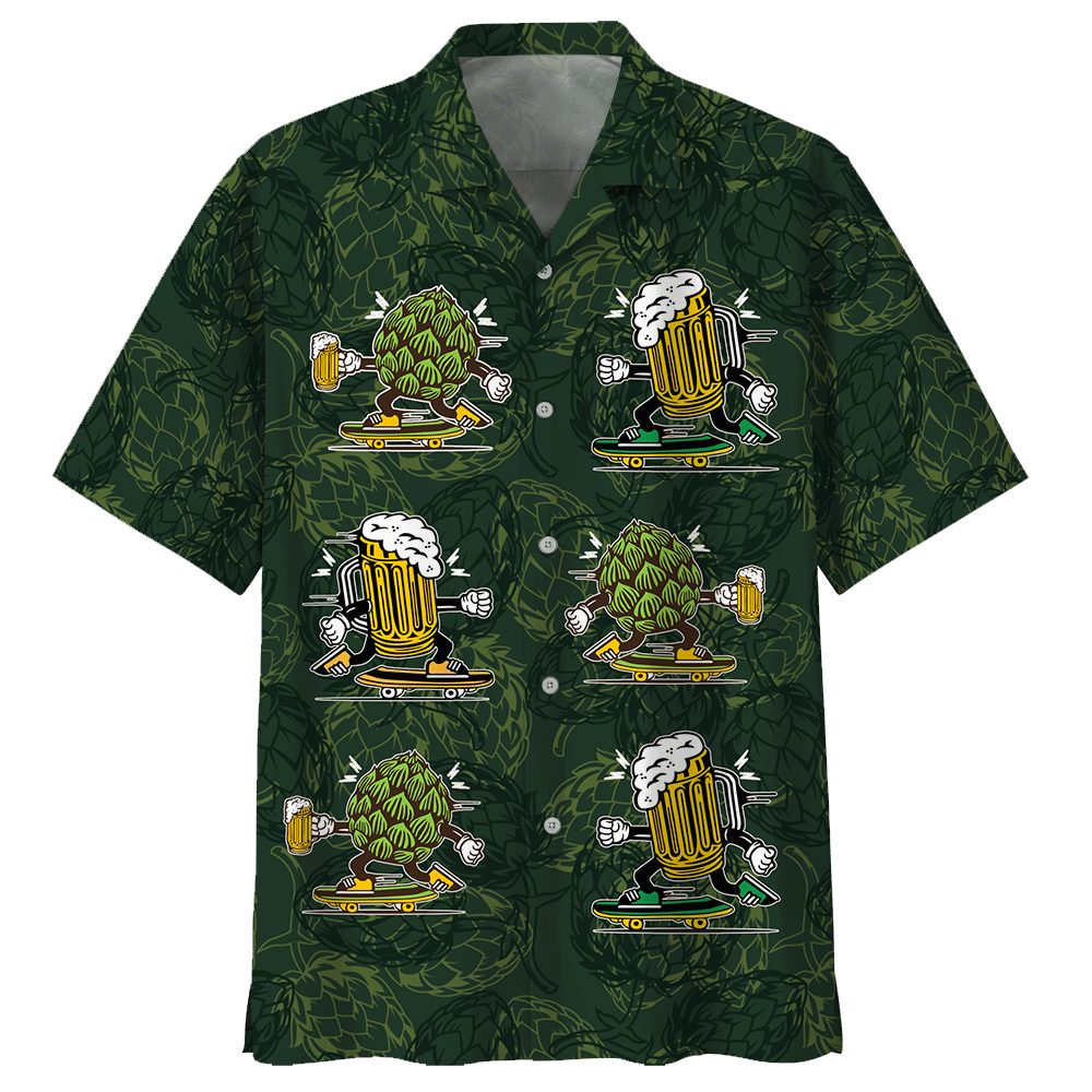 Beer Green High Quality Unisex Hawaiian Shirt For Men And Women Dhc17062624