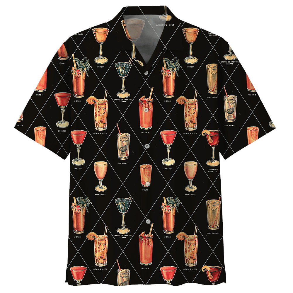 Cocktail Black Unique Design Unisex Hawaiian Shirt For Men And Women Dhc17062585