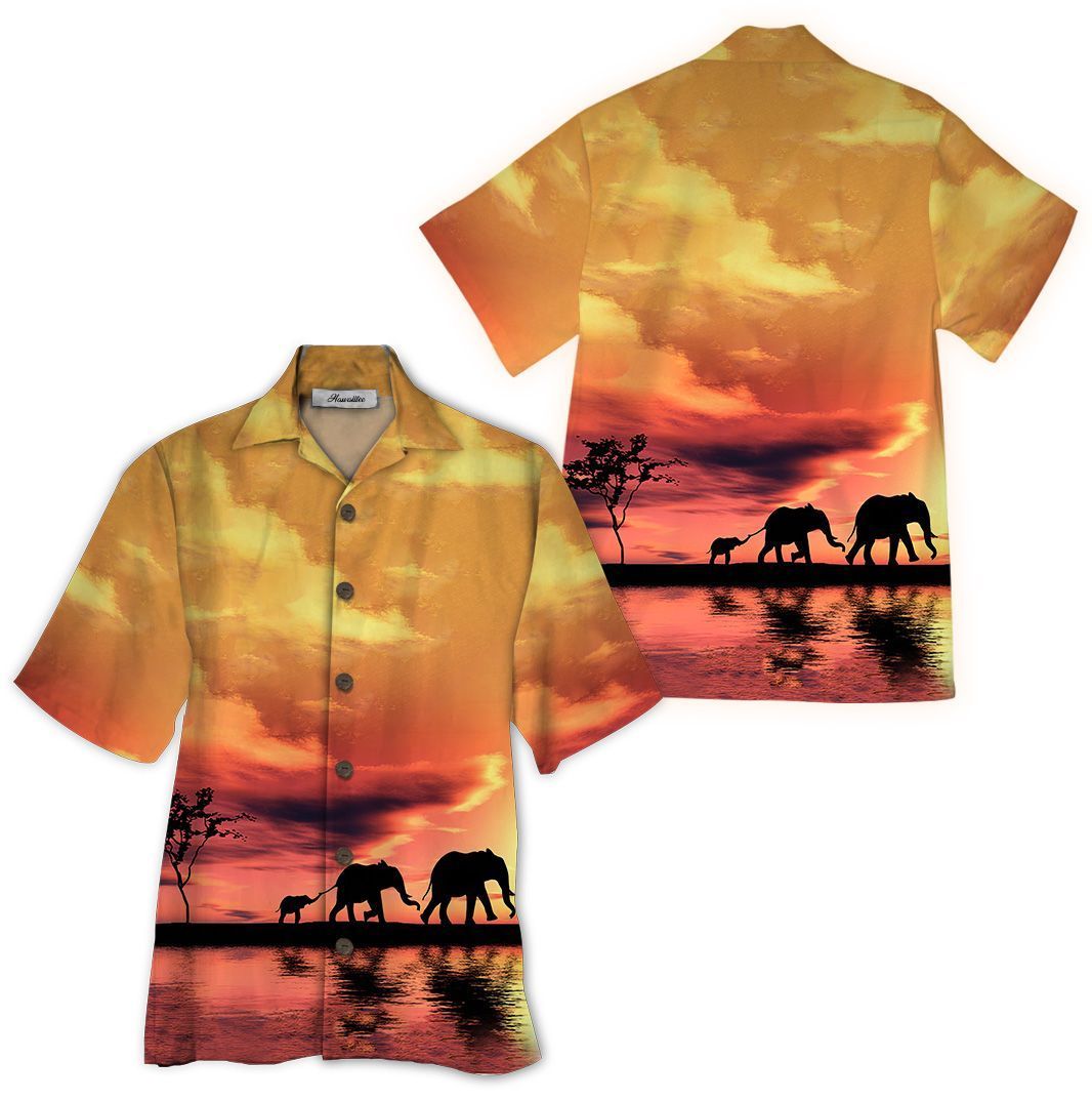 Elephant Orange Nice Design Unisex Hawaiian Shirt For Men And Women Dhc17062220