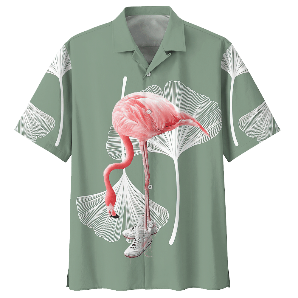 Flamingo  Green High Quality Unisex Hawaiian Shirt For Men And Women Dhc17062828