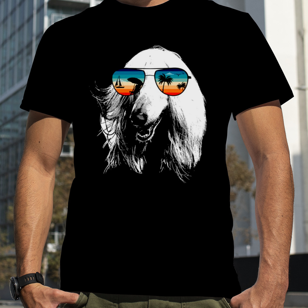 Afghan Hound With Glasses Sunglasses Retro Style shirt