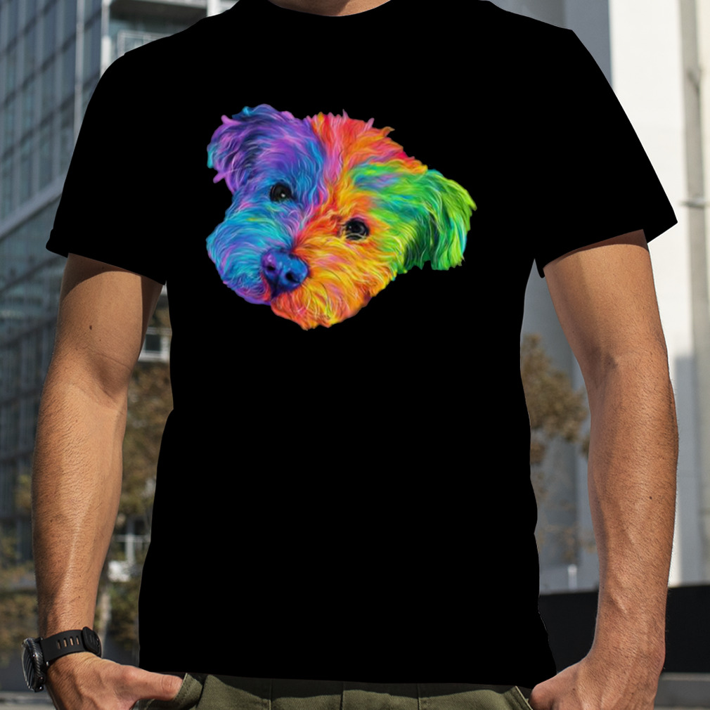 Colorful Bichon Frize Dog Digital Art shirt