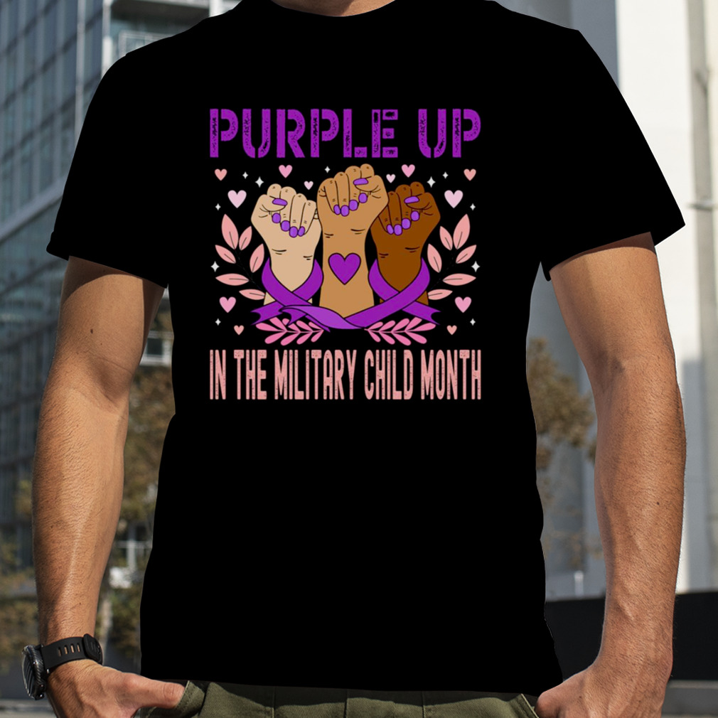 Heart Purple Up For Military Kids Military Children Army Kids shirt