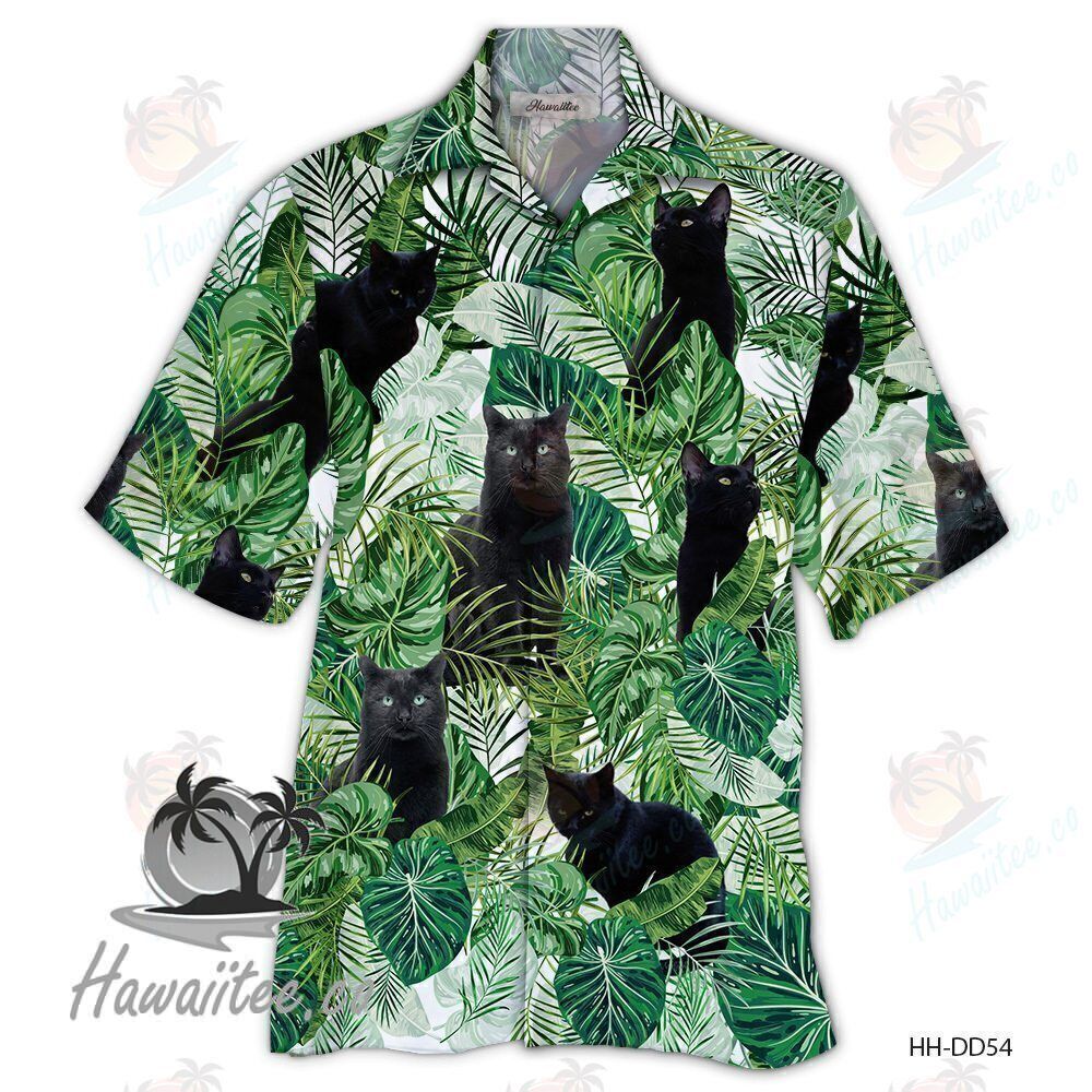 Black Cat  Green Amazing Design Unisex Hawaiian Shirt For Men And Women Dhc17062311