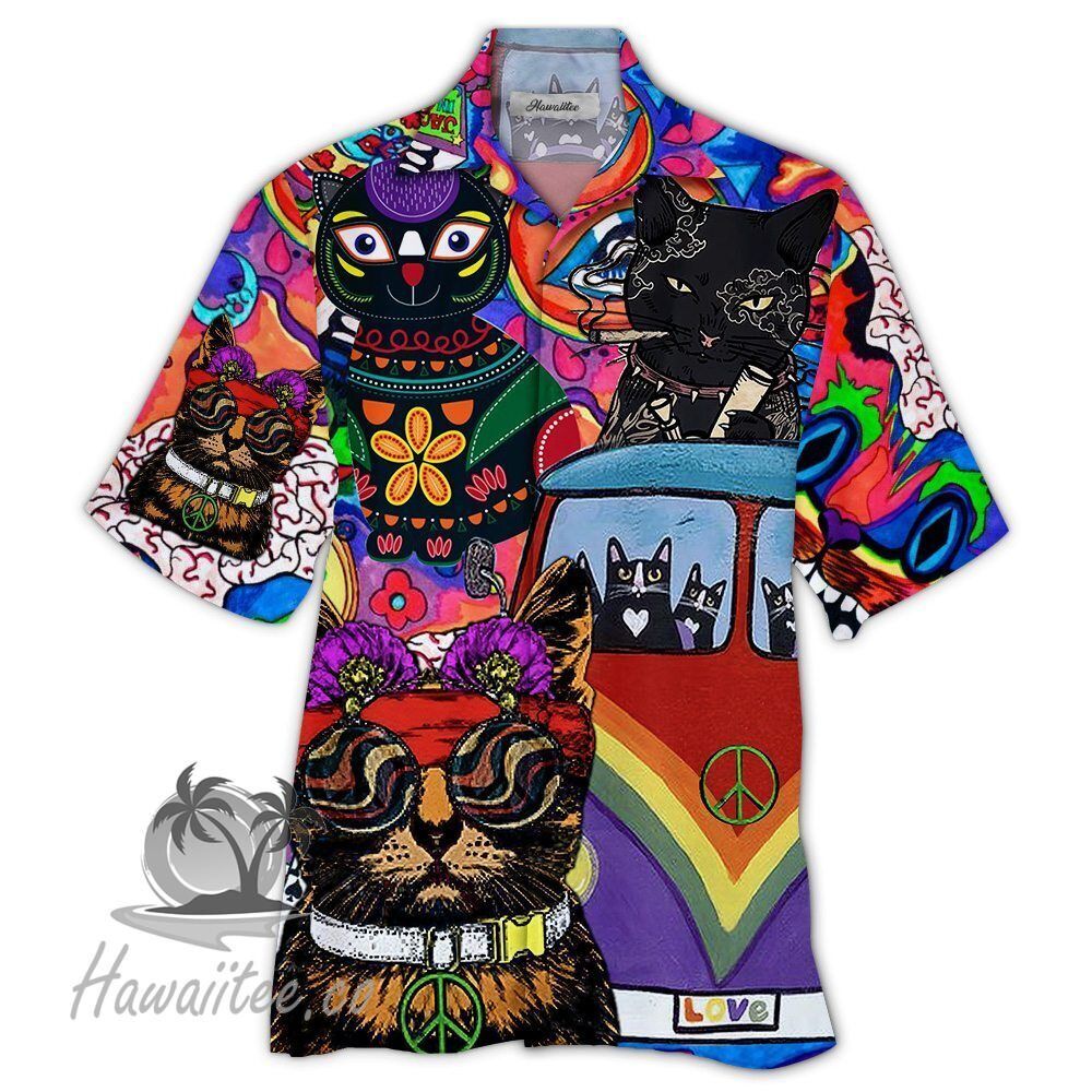 Cat Hippie Colorful Unique Design Unisex Hawaiian Shirt For Men And Women Dhc17062291