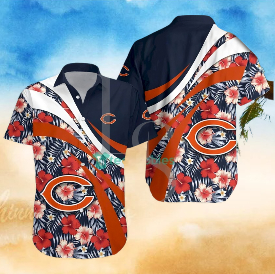 Chicago Bears NFL Hibiscus Tropical Flower Hawaiian Shirt