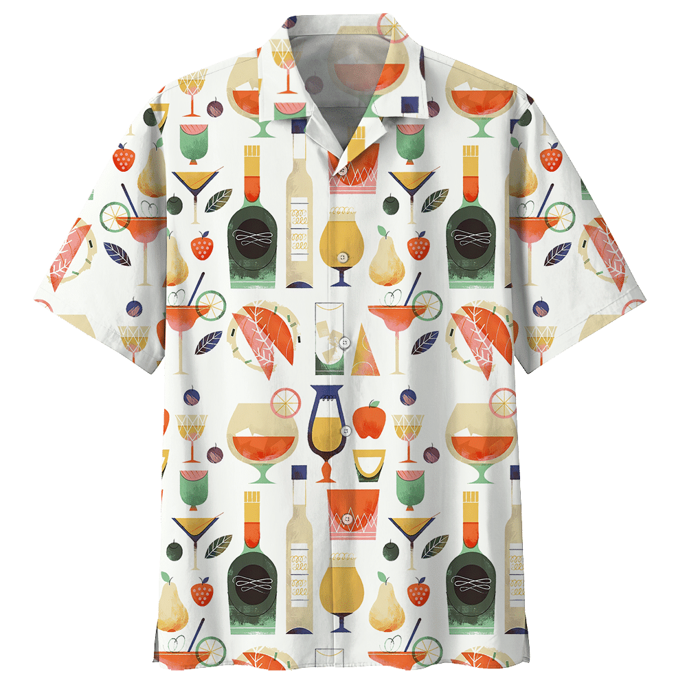 Cocktail White High Quality Unisex Hawaiian Shirt For Men And Women Dhc17062583