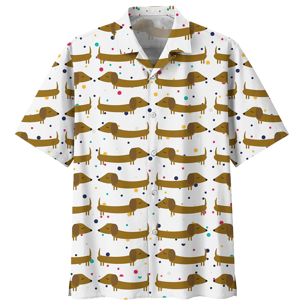 Dachshund White Unique Design Unisex Hawaiian Shirt For Men And Women Dhc17062670