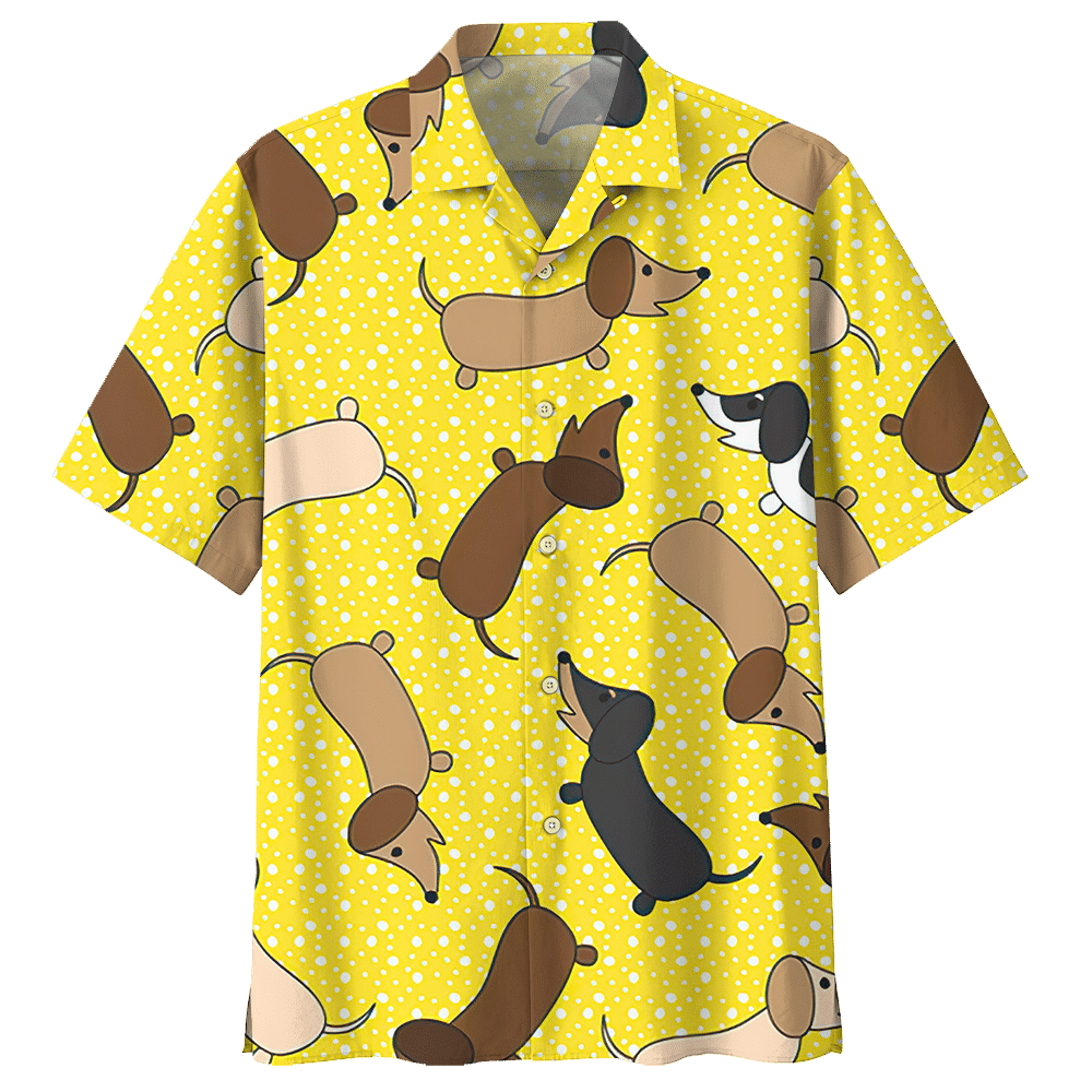 Dachshund Yellow Unique Design Unisex Hawaiian Shirt For Men And Women Dhc17062545