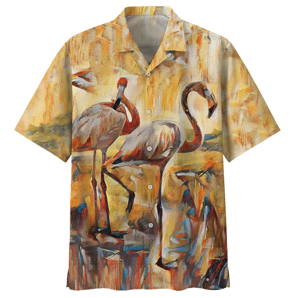 Flamingo  Yellow Unique Design Unisex Hawaiian Shirt For Men And Women Dhc17063840