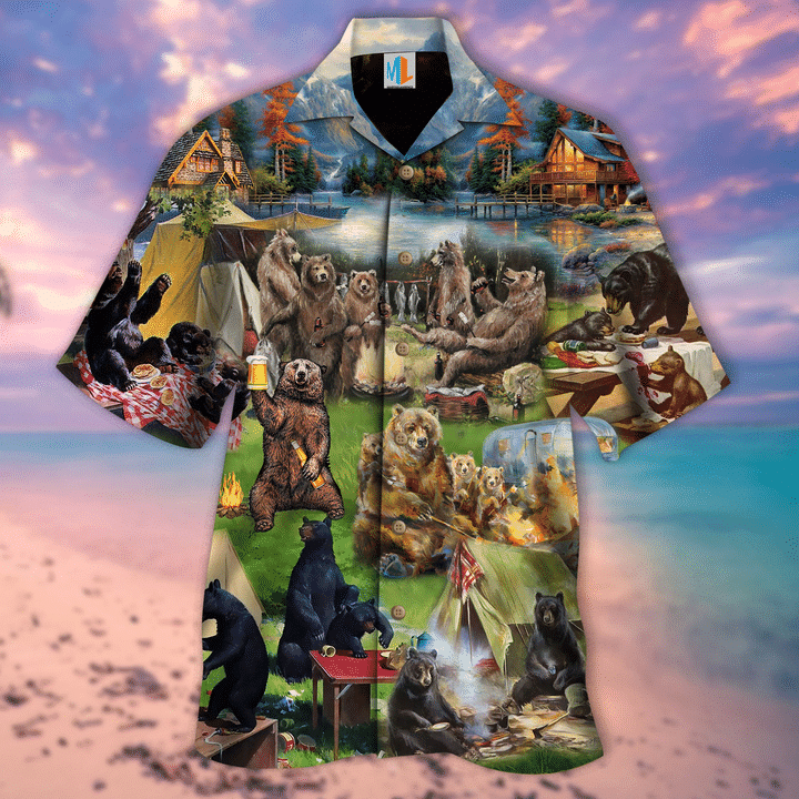 Go Camping Worst Case Scenario Bears Eat You Colorful Nice Design Unisex Hawaiian Shirt For Men And Women Dhc17062396