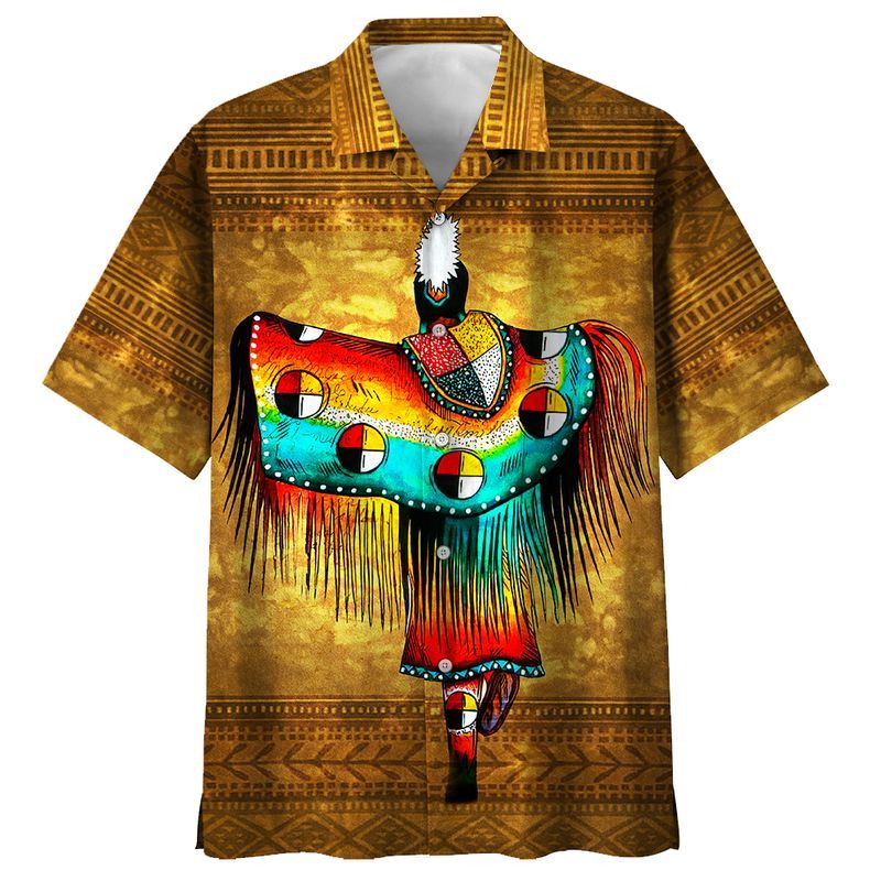 Indigenous  Yellow Unique Design Unisex Hawaiian Shirt For Men And Women Dhc17063913