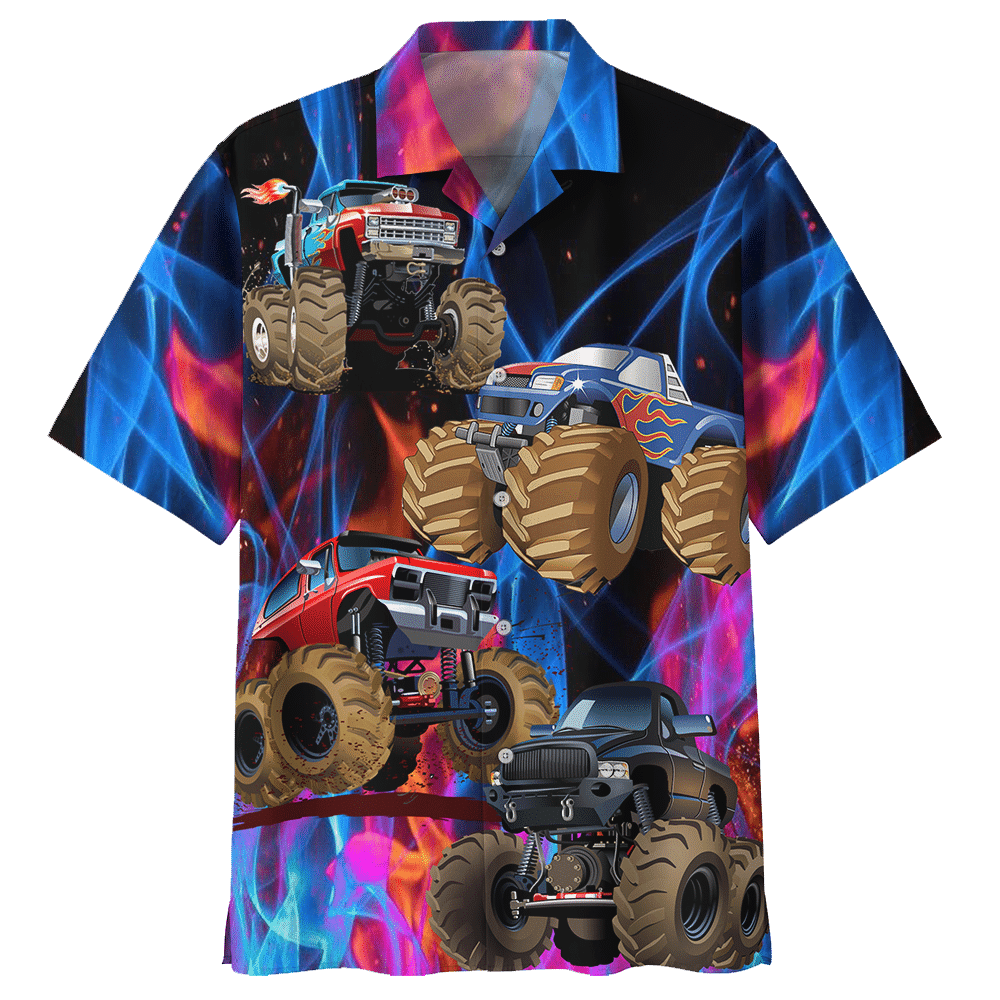 Monster Truck Blue Awesome Design Unisex Hawaiian Shirt For Men And Women Dhc17062703