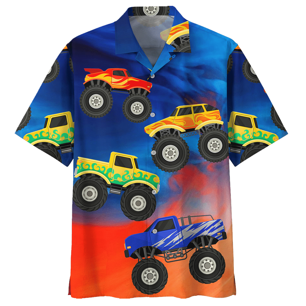 Monster Truck Blue Awesome Design Unisex Hawaiian Shirt For Men And Women Dhc17062708