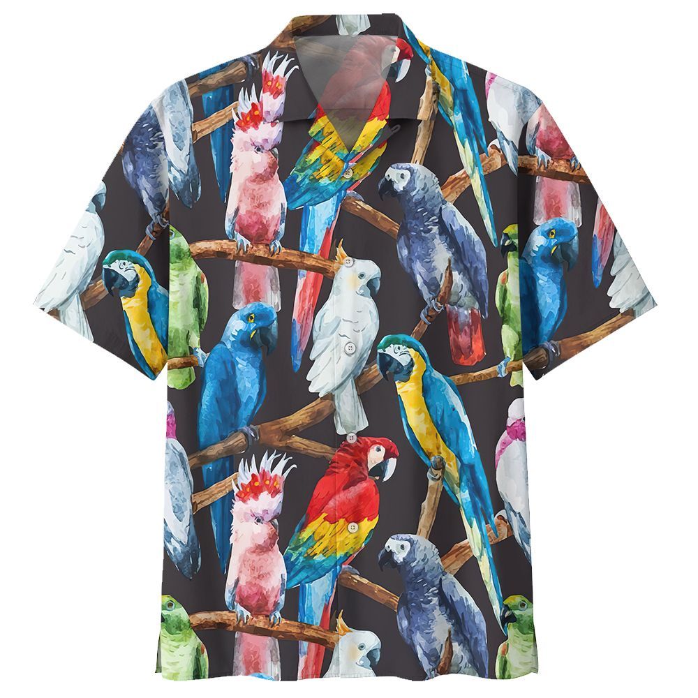 Parrot Balck High Quality Unisex Hawaiian Shirt For Men And Women Dhc17062980