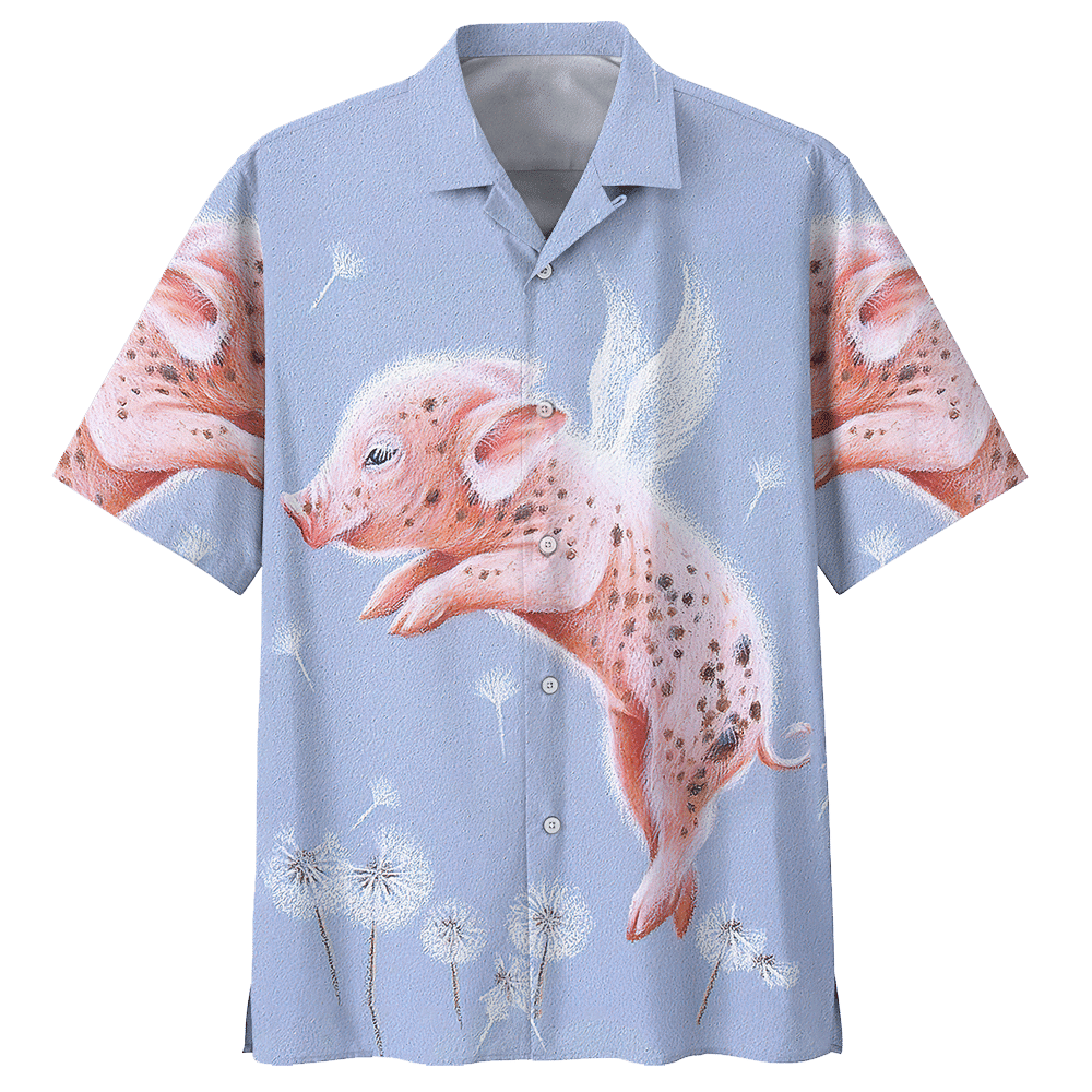 Pig Blue High Quality Unisex Hawaiian Shirt For Men And Women Dhc17062943