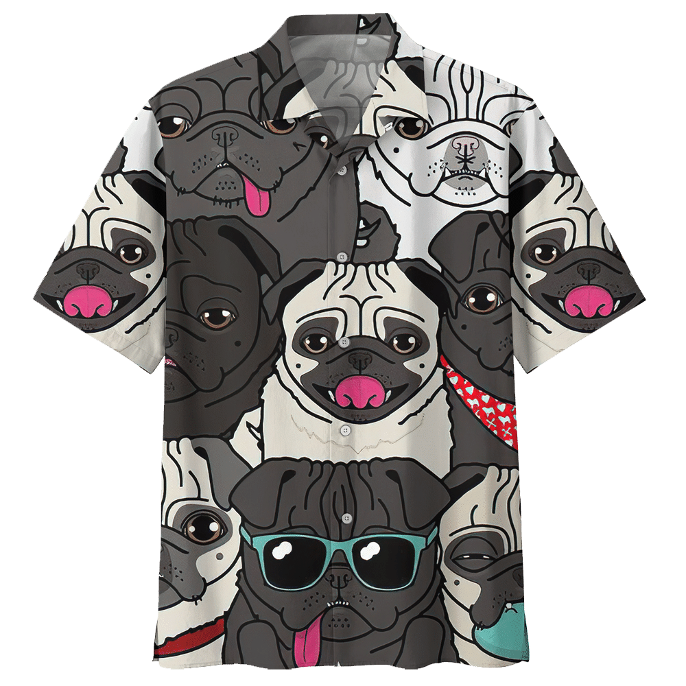 Pug  Gray Amazing Design Unisex Hawaiian Shirt For Men And Women Dhc17063071
