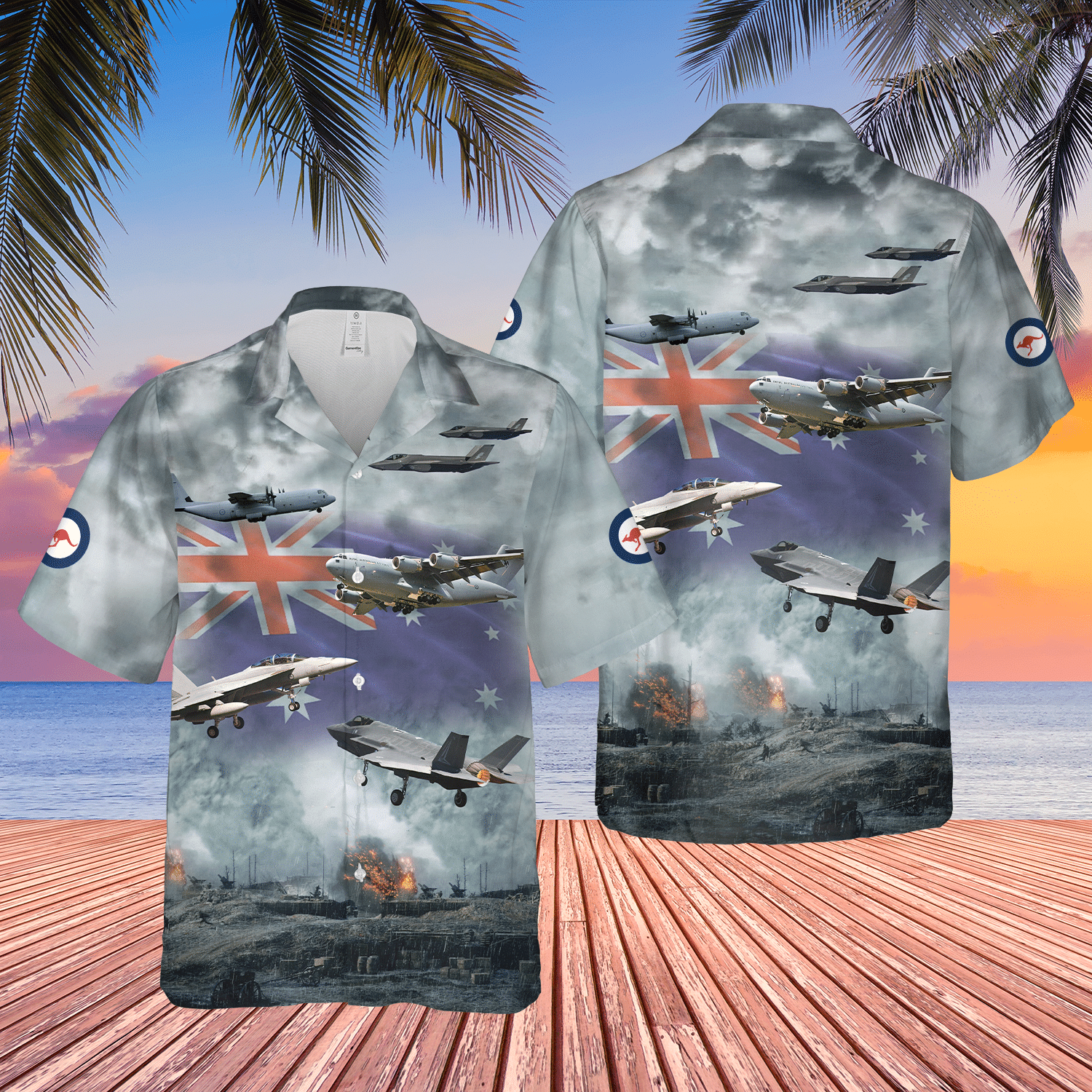 Royal Australian Air Force Aircrafts Short Sleeve  Gray Amazing Design Unisex Hawaiian Shirt For Men And Women Dhc17063389