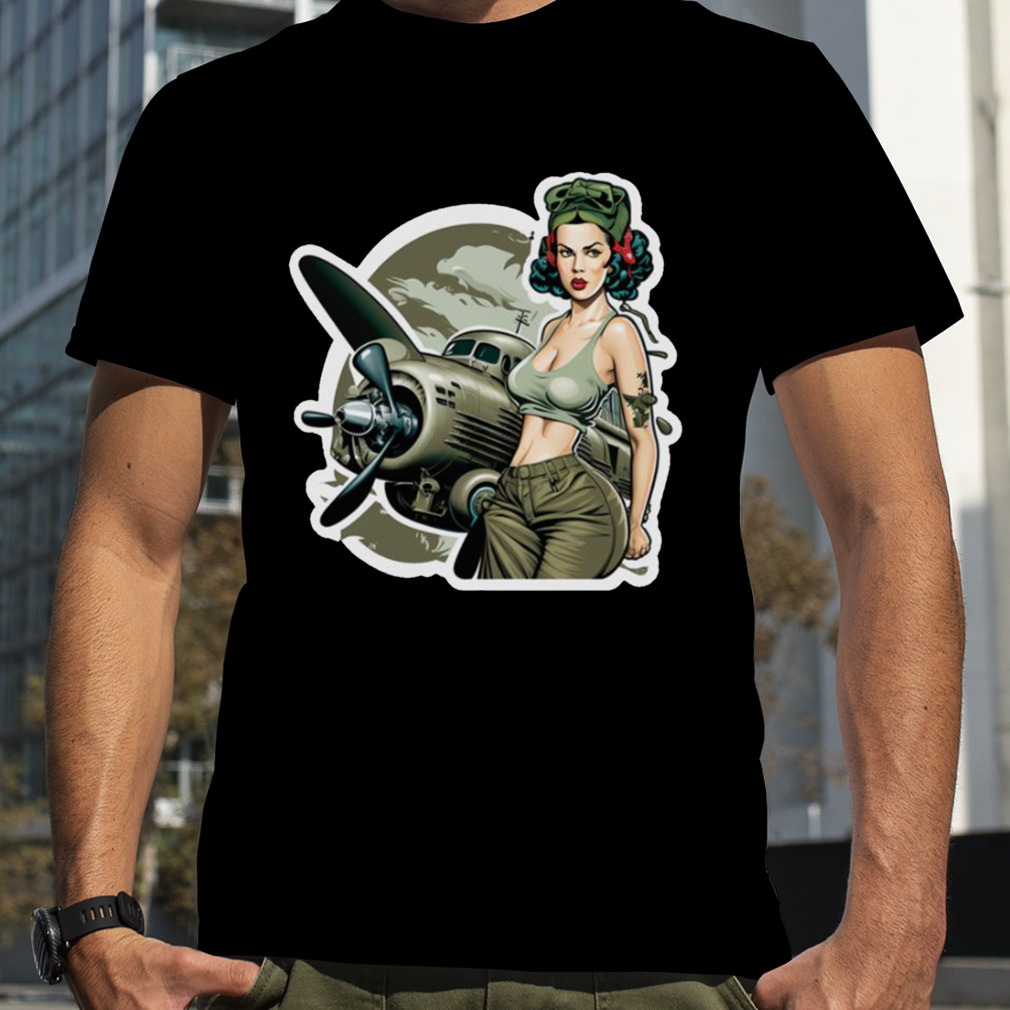 Wwii Military Aircraft Pinup Girl shirt