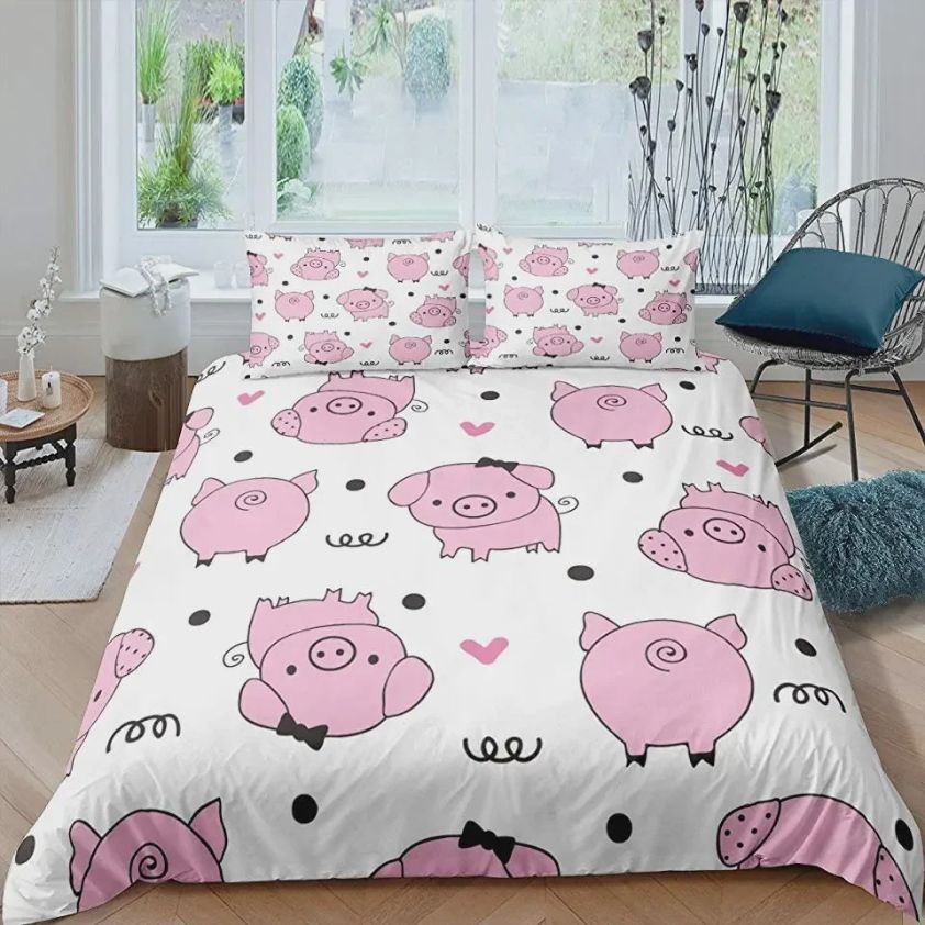 Cartoon Pig Pattern Bedding Set
