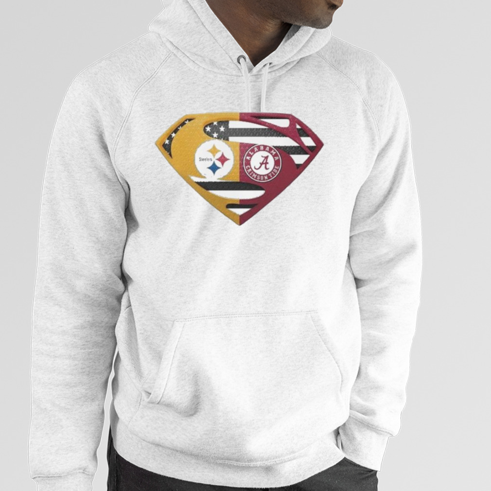 Pittsburgh Steelers and Alabama Crimson Tide football Superman shirt