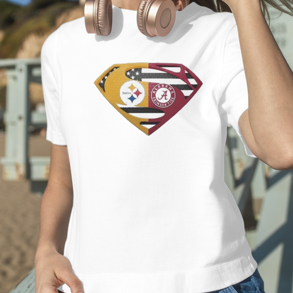 Pittsburgh Steelers and Alabama Crimson Tide football Superman shirt