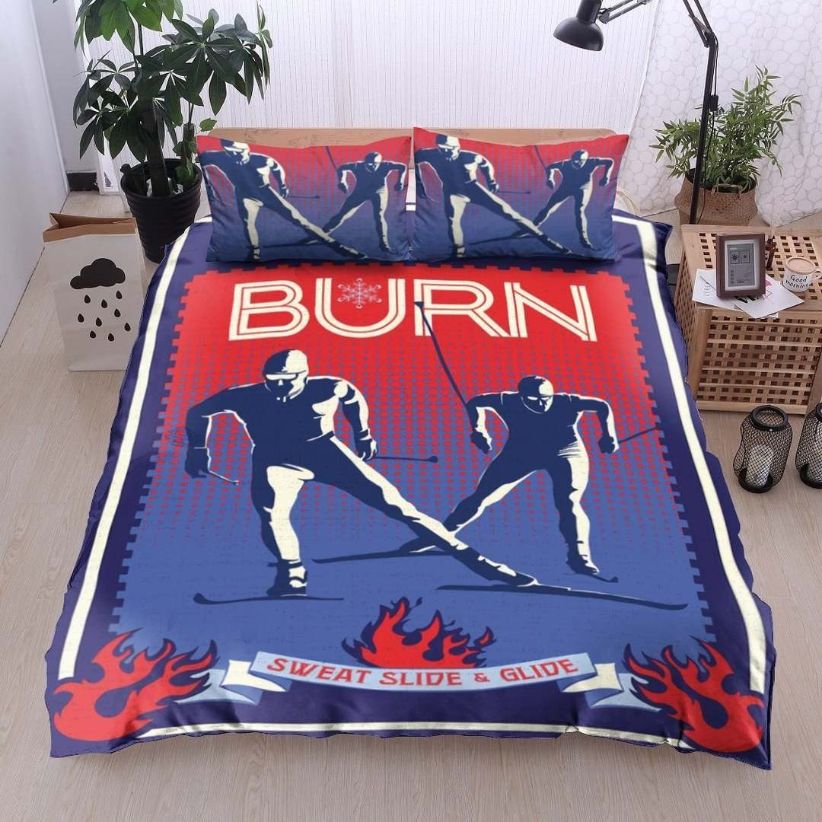 Skiing Burn Sweat Slide And Glide Cotton Bedding Sets