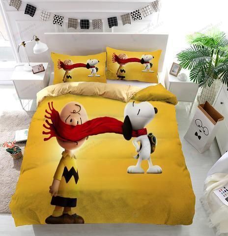 Snoopy And Charlie Brown Custom Duvet Cover Bedding Set