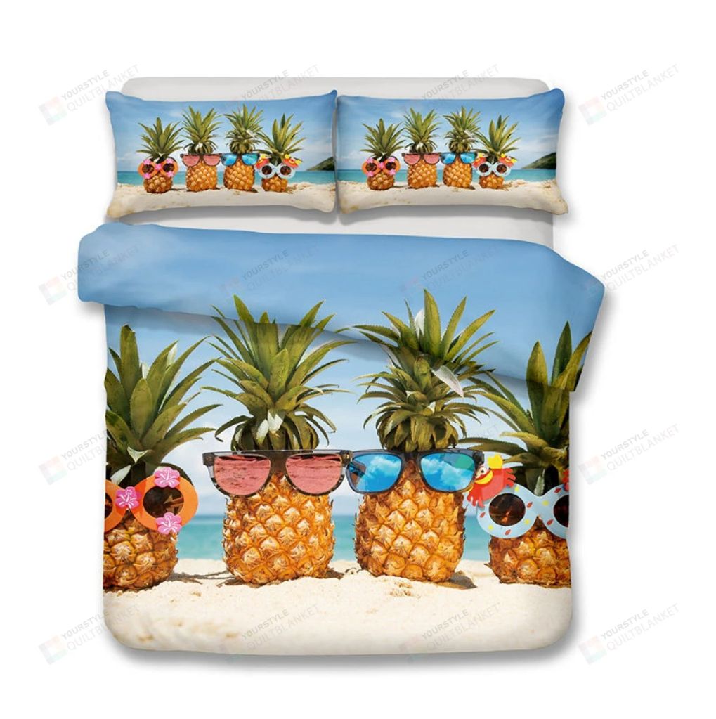 Summer Beach Pineapple  Bedding Set