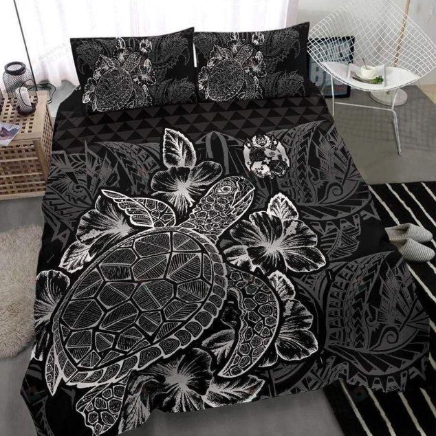Tonga Turtle Black White Bedding Set