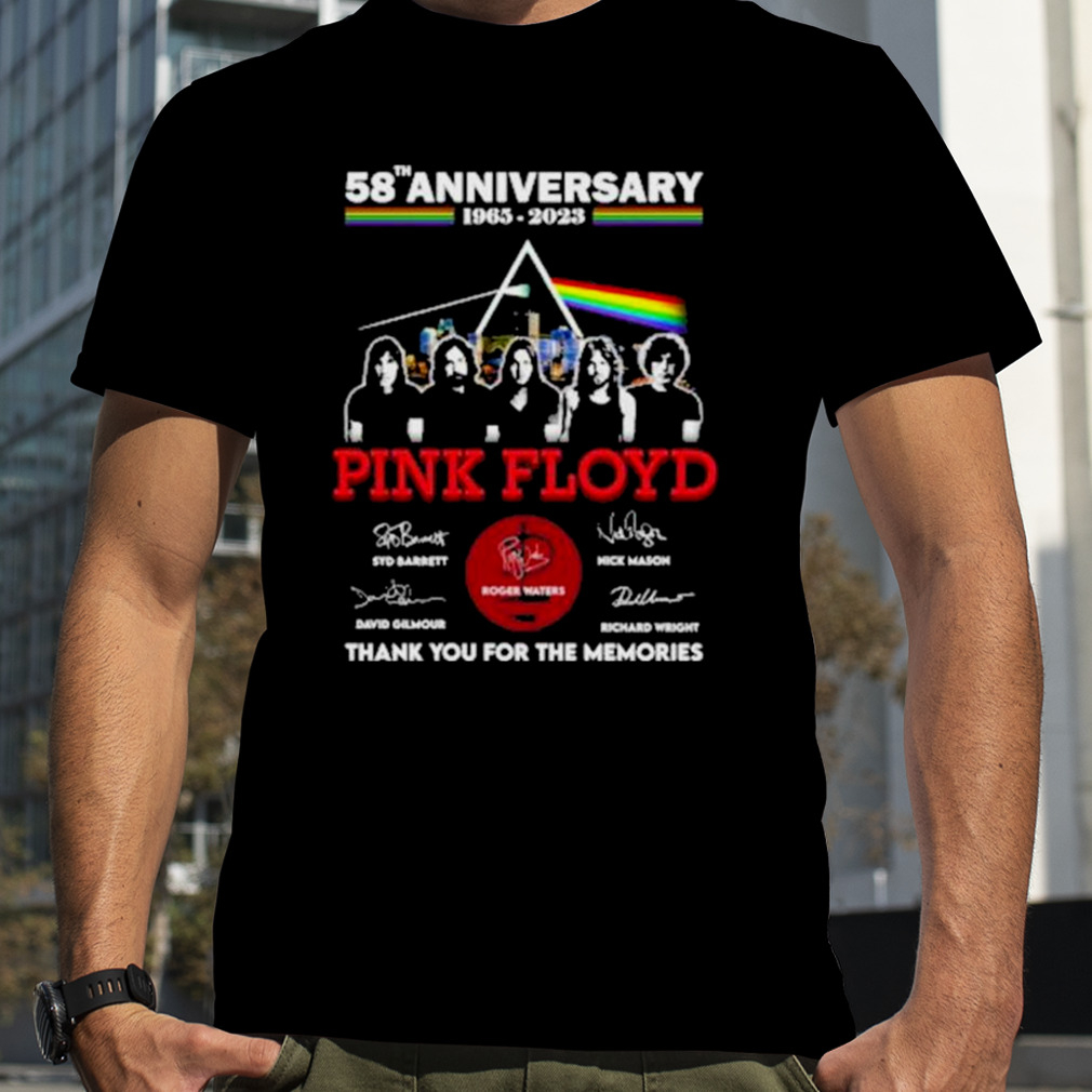 58th anniversary 1965 – 2023 Pink Floyd band thank you for the memories signatures retro shirt