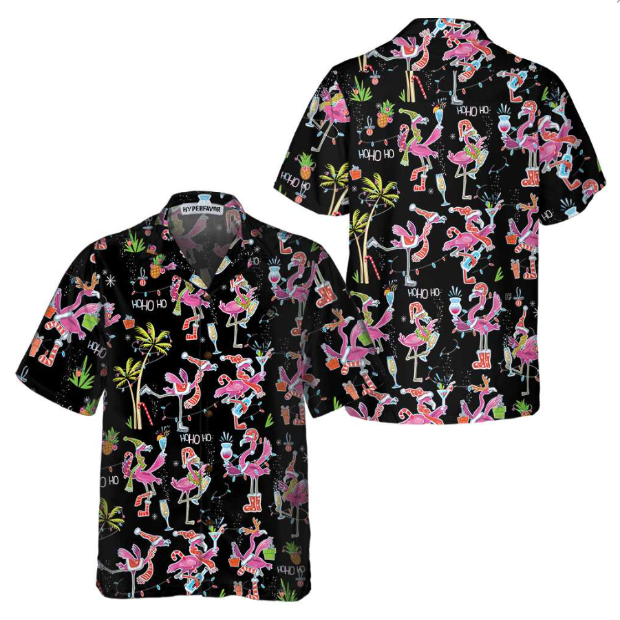 Christmas Flamingo Hawaiian Shirt