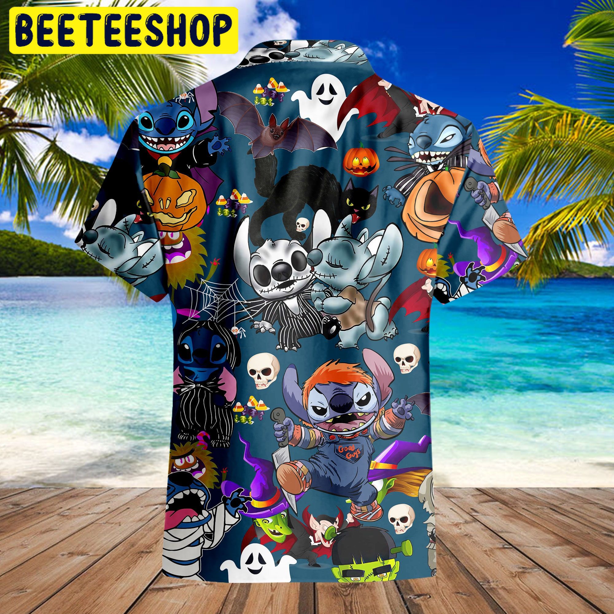 Lilo and stitch hawaiian cheap shirt guy