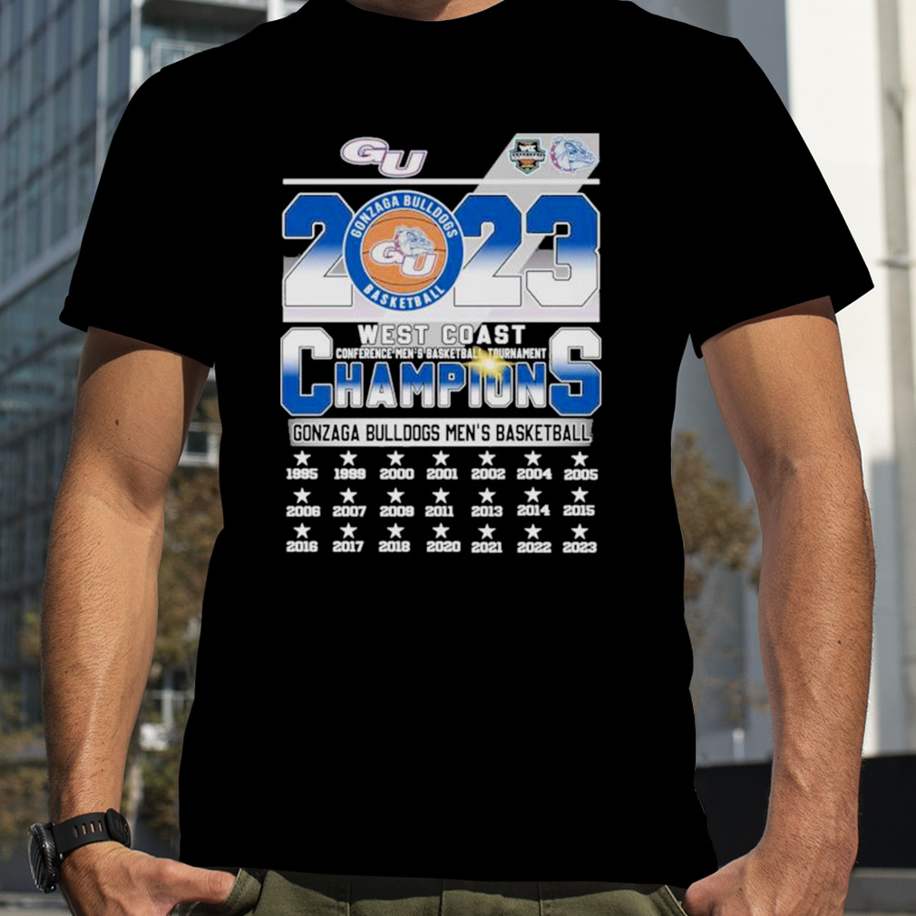 Gonzaga Bulldogs 2023 West coast conference men’s basketball tournament champions shirt