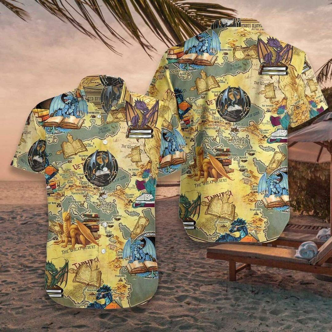 Books Dragon 3d All Over Printed Hawaiian Shirt